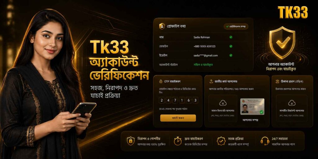 কীভাবে Tk33 অ্যাকাউন্ট ভেরিফিকেশন সম্পন্ন করবেন